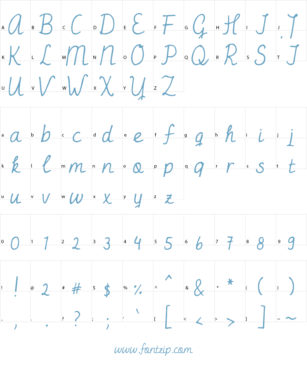 DJB Miss Jayne Aire Font Character